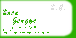 mate gergye business card